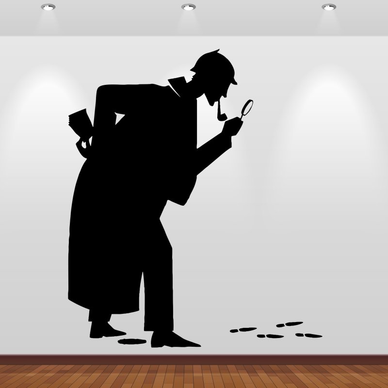 Preview: Wandaufkleber 46240 Sherlock Holmes Silhouette